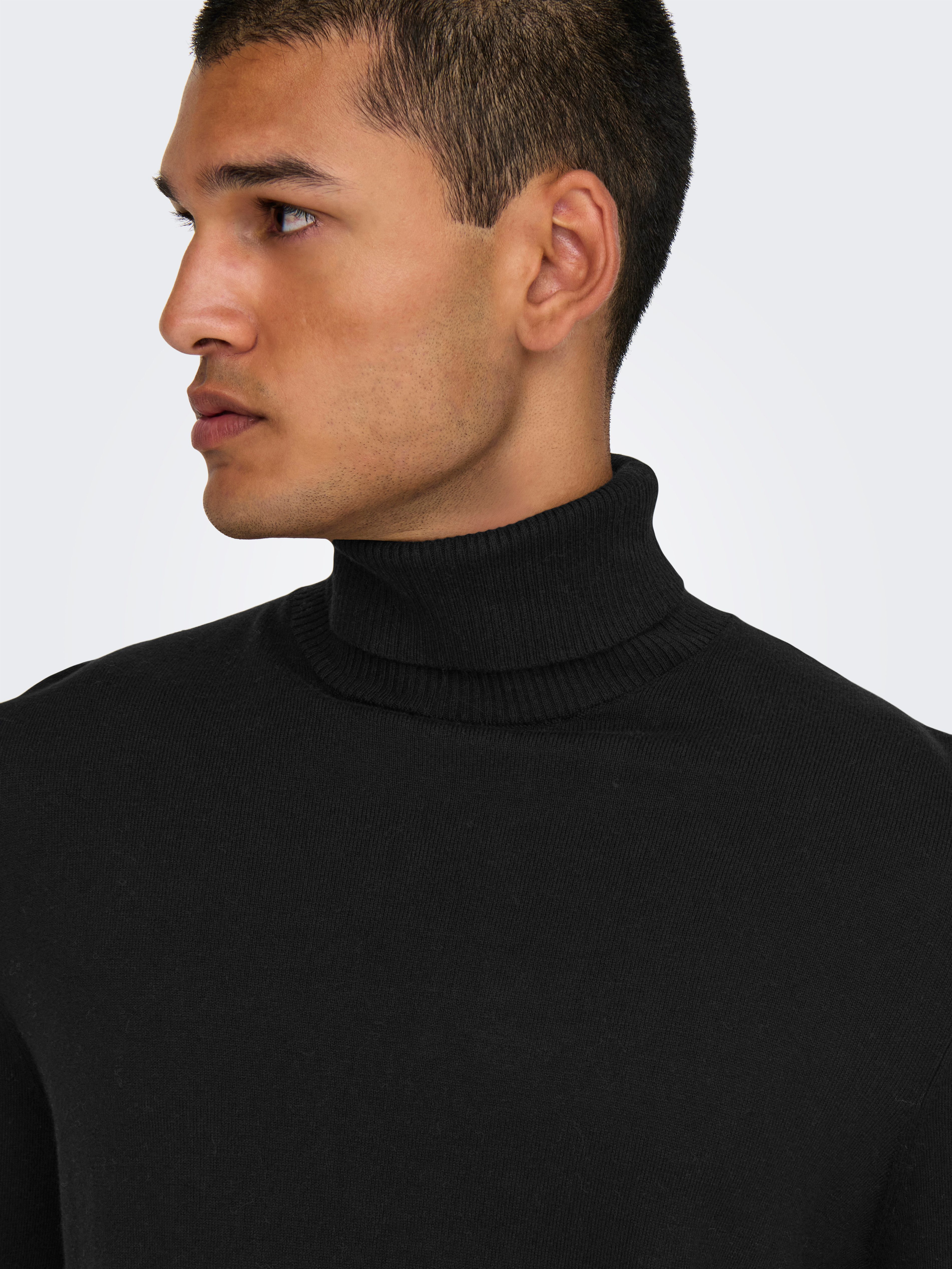 ONLY & SONS Stehkragenpullover ONSLOUI REG 12 MEL ROLL KNIT NOOS
