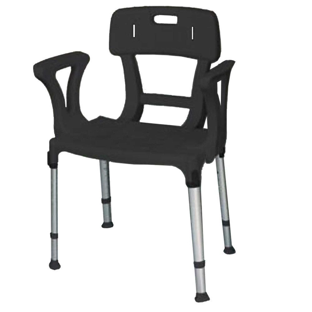 RUSSKA Duschstuhl Laguna Duschstuhl mit Armlehnen und Rückenlehne - Schwarz