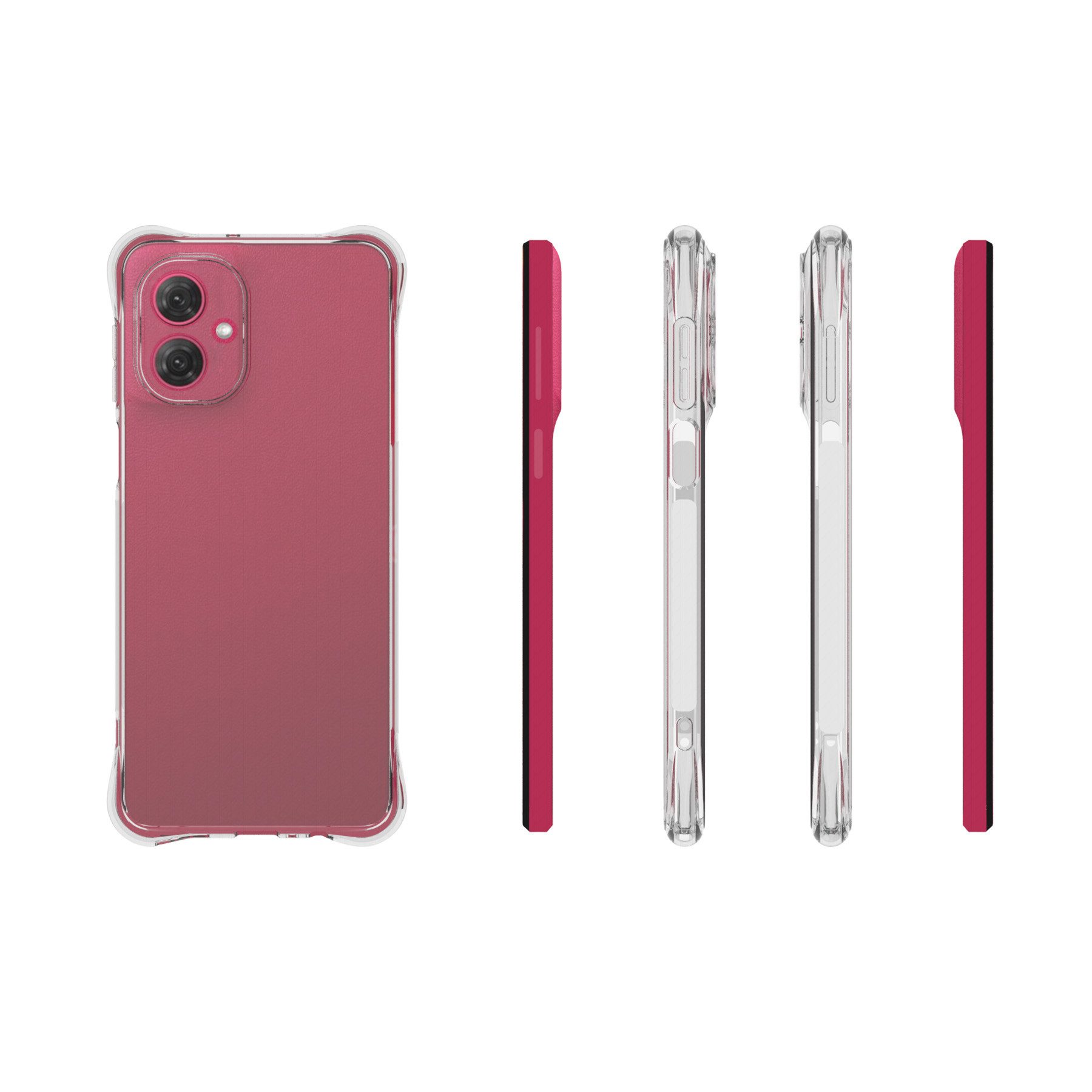 mtb more energy Smartphone-Hülle Clear Armor Case für Motorola Moto G55 5G, Transparente TPU Schutzhülle Case Backcover mit Anti-Shock Verstärkung