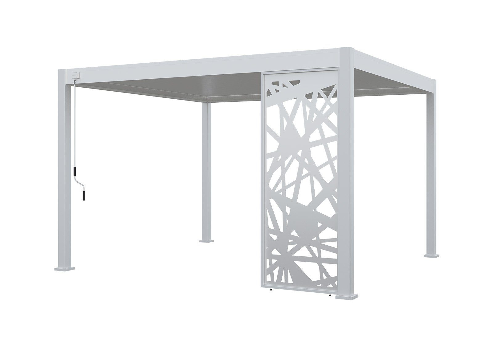 Weide Pavillonseitenteil Lamellenwand, Einzel, aus Aluminium, Für Weide Pergola Weiß | Pavillon-Seitenteile