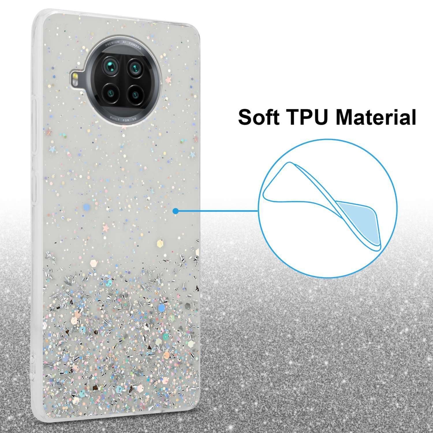 Cadorabo Handyhülle für Xiaomi Mi 10T LITE Hülle Xiaomi Mi 10T LITE, Flexible TPU Silikon Handy Schutzhülle - Hülle - mit Glitzer
