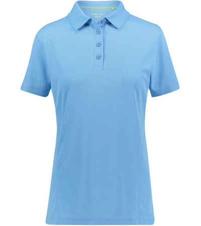 Meru Rundhalsshirt me°ru´ Wembley Polo-Shirt klassisches Damen Polo-Hemd in frischen Farben T-Shirt Blau