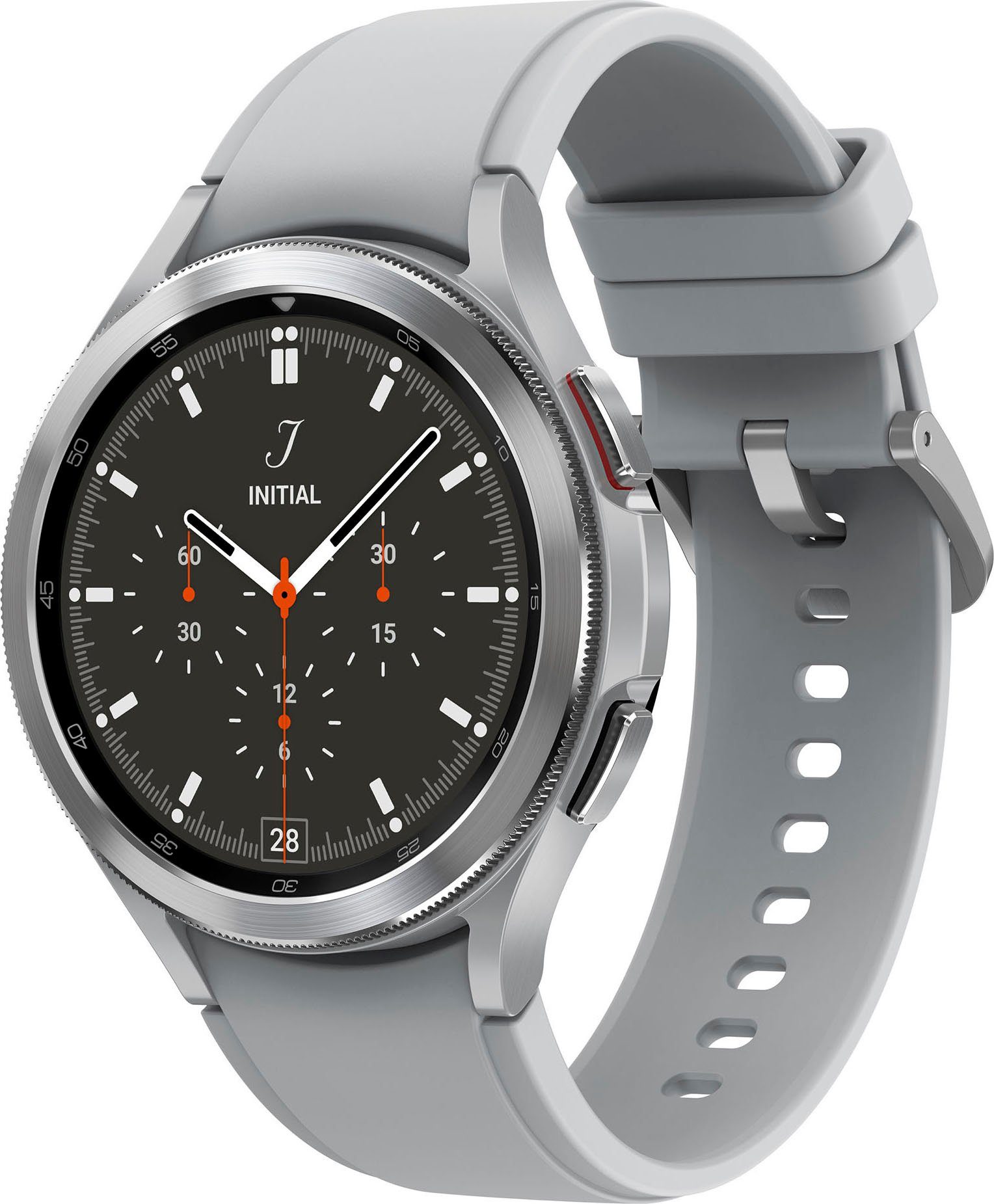 Samsung Galaxy Watch 4 classic 46mm LTE Smartwatch (3,46 cm/1,4 Zoll, Wear OS by Google), Fitness Uhr, Fitness Tracker, Gesundheitsfunktionen silberfarben | silberfarben