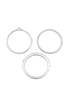 Elli Ring-Set Kristalle Farbig Regenbogen Set (3 tlg) 925 Silber, Ring Set