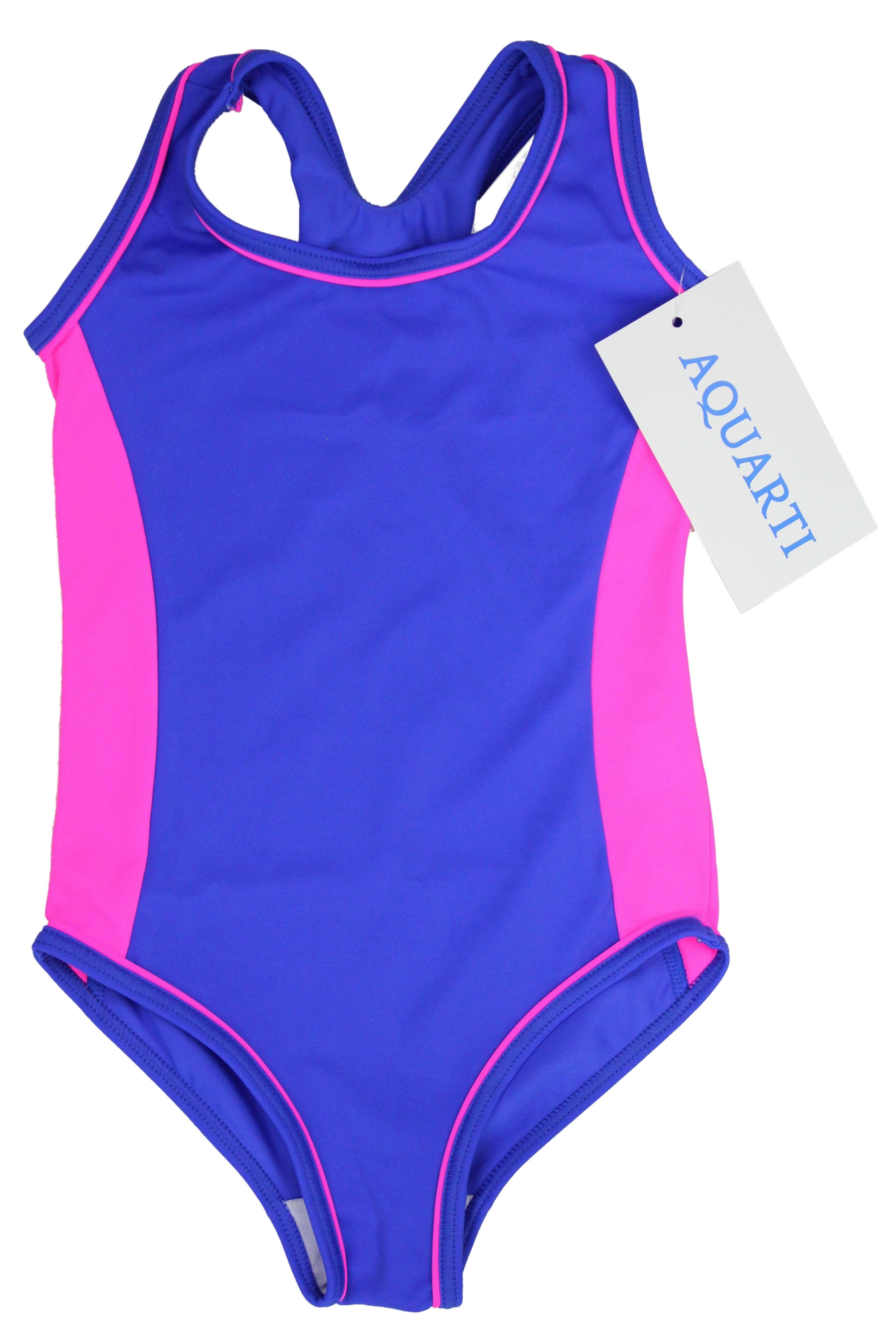 Schwimmanzug Aquarti Mädchen Aquarti / Racerback Pink Schwimmanzug mit Sportlich Violett Badeanzug