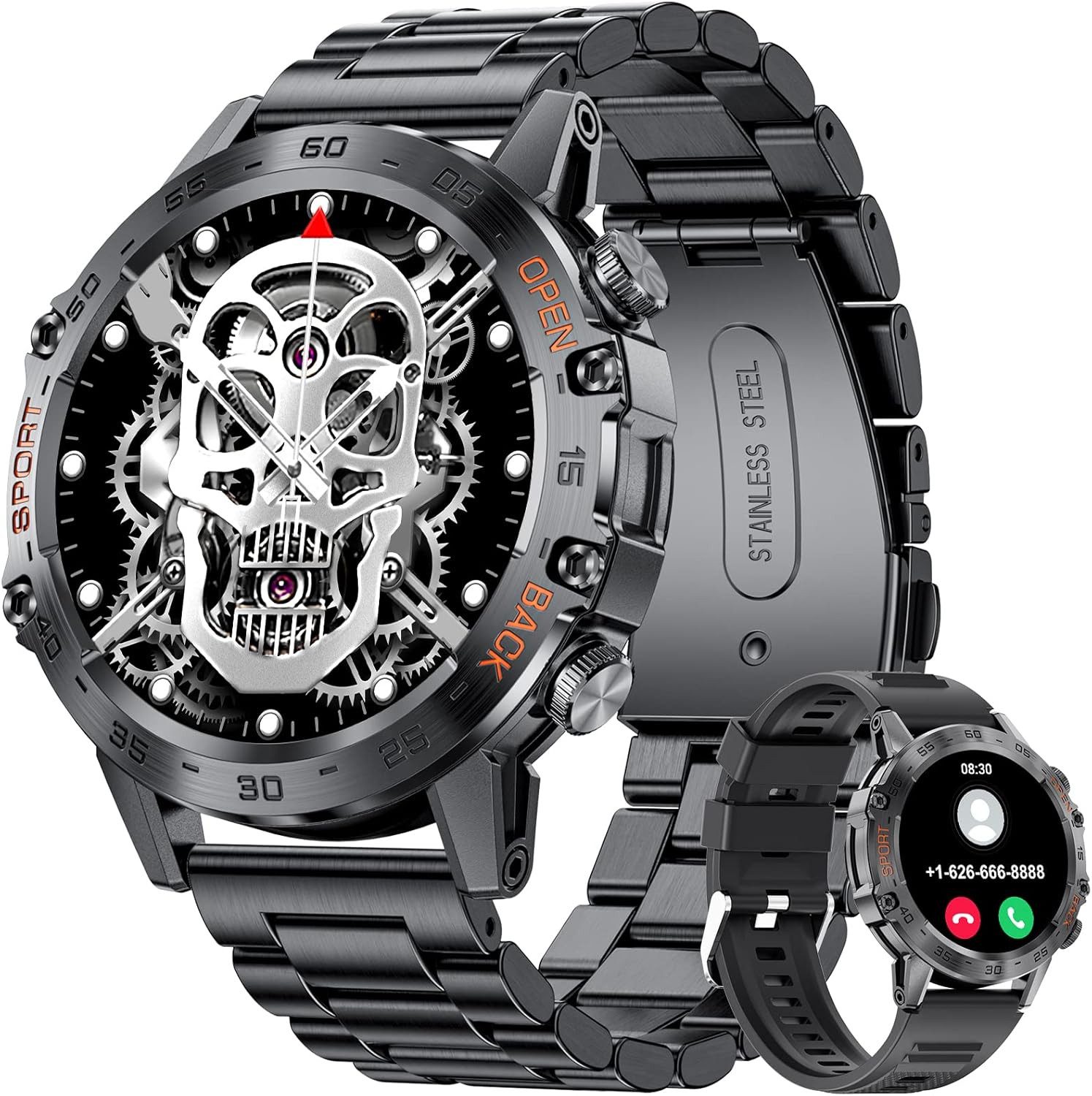 Lige BW1846-BS Smartwatch (3,5 cm, android ios), Smartwatch mit Telefonfunktion, HD Display, 400 mAh, FitcloudPro**