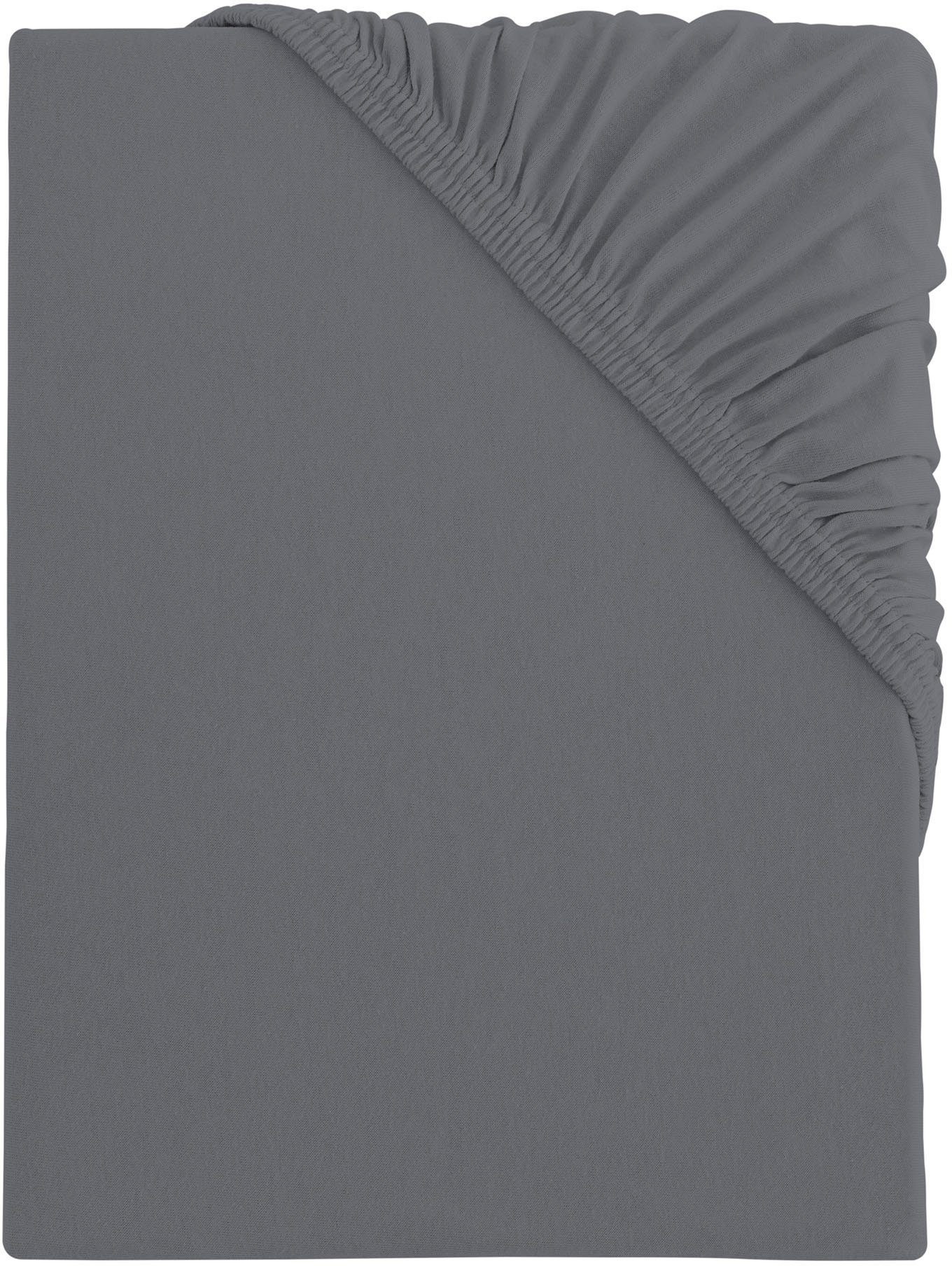s.Oliver Spannbettlaken TABEA, 100% Baumwolle, 145 g/m², Jersey, Gummizug: rundum, (1 Stück), Bettlaken für Matratzen bis 25 cm Höhe, perfekter Sitz, bügelfrei