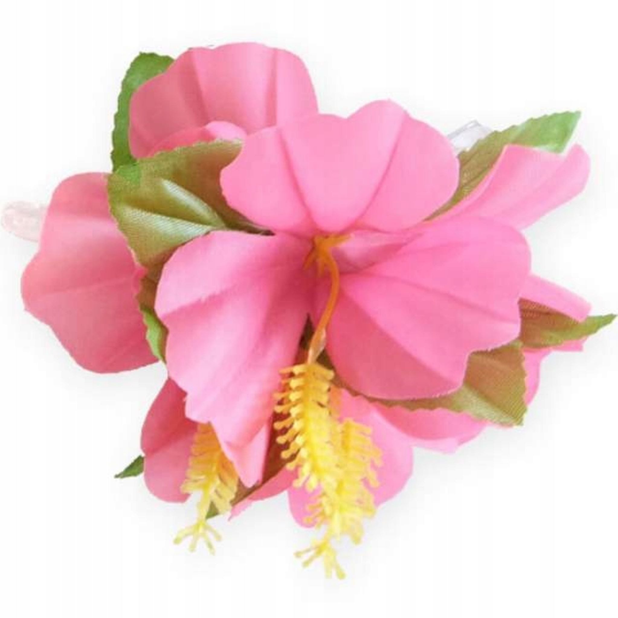 Festivalartikel Haarklammer Hawaiianische Aloha-Haarklammer, rosa Blumen, 11,5 cm