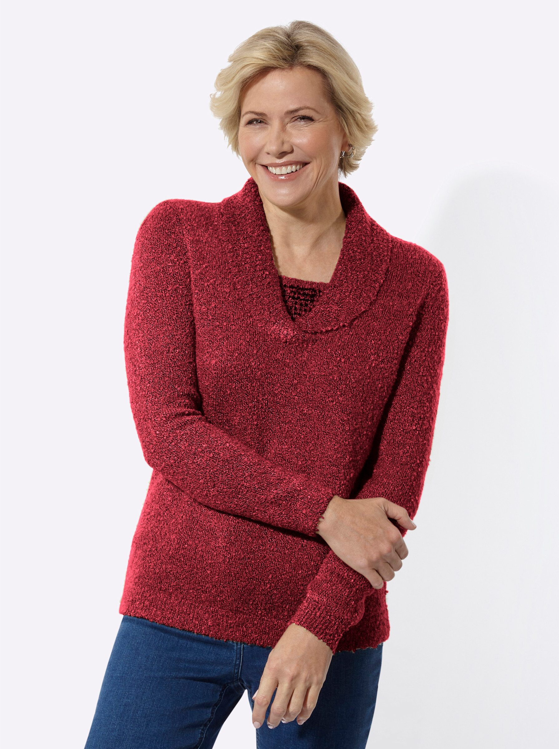 Witt Strickpullover Pullover Langarm Mustermix gestrickt