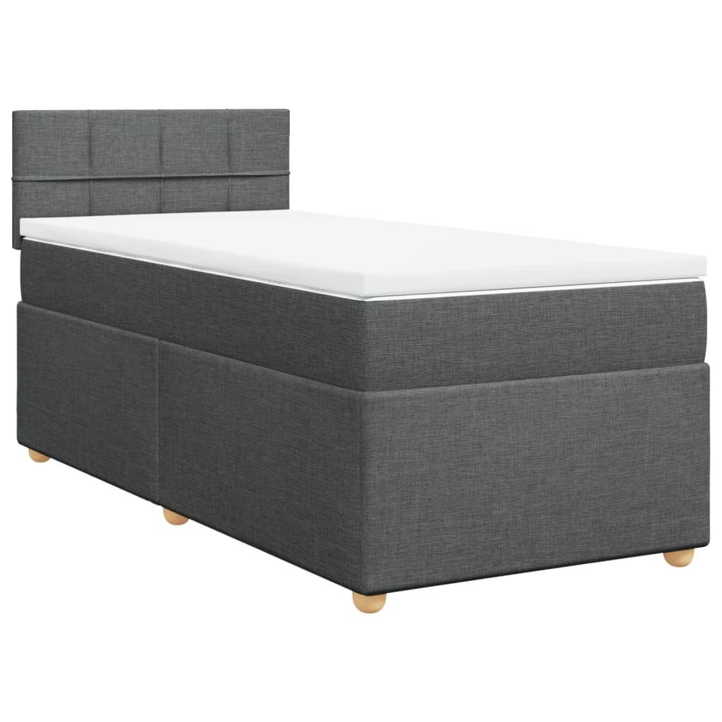 vidaXL Bett Boxspringbett mit Matratze Dunkelgrau günstig online kaufen