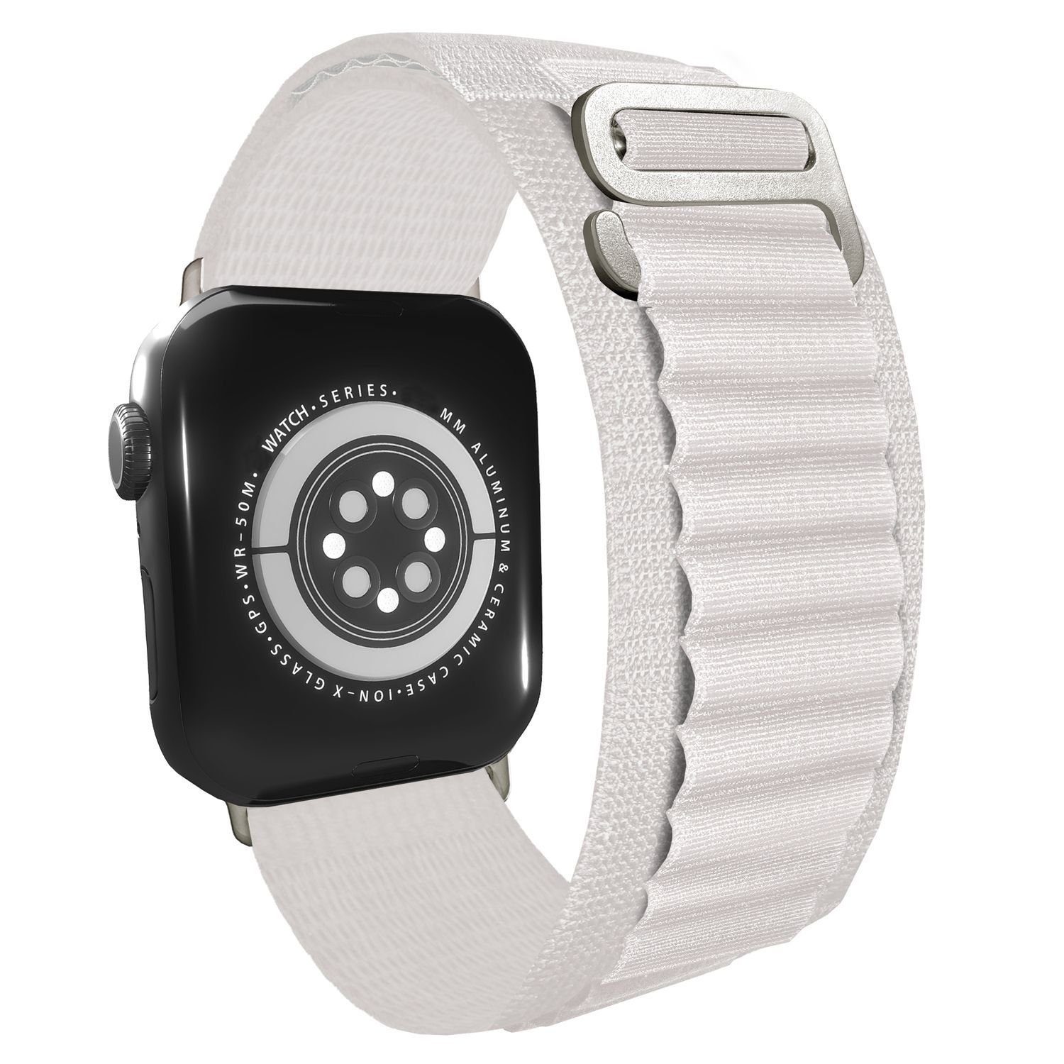 Nalia Smartwatch-Armband Apple Watch 38mm/40/41/42(Serie 10/11), Alpine Nylon Sport Uhr Ersatzband / Metallhaken / Outdoor / Wasserfest