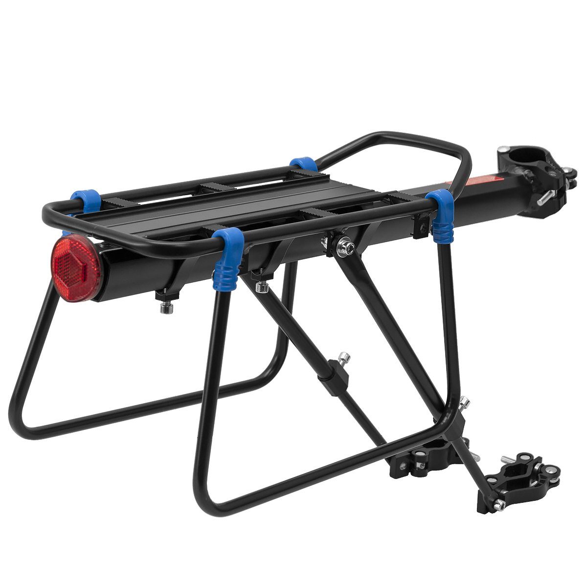 MidGard Fahrrad-Gepäckträger f. Sattelstütze, Fahrradgepäckträger aus Aluminiumlegierung MTB E-Bike, mit Reflektor & Schutzblech, verstellbar f. 24-29", belastbar bis 50kg