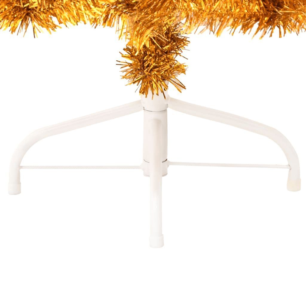 vidaXL Künstlicher Weihnachtsbaum cm Gold Künstlicher 120 PET Ständer mit Halb-Weihnachtsbaum