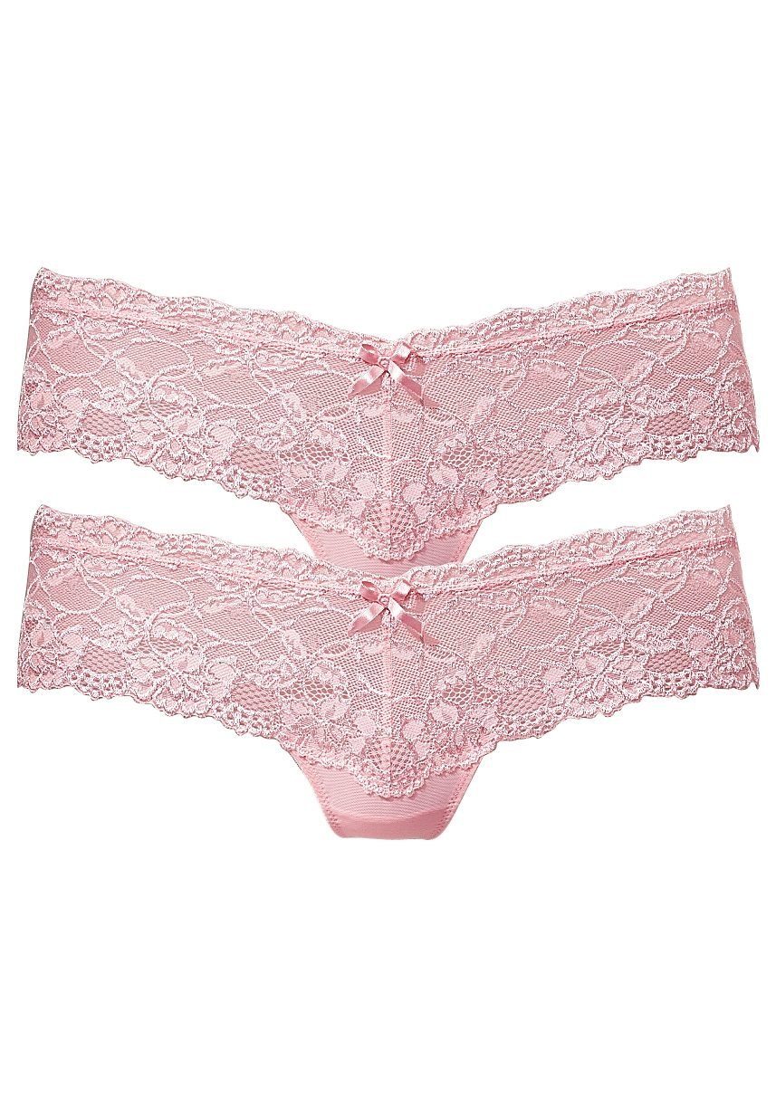 aus sexy Vivance Dessous Stück) Panty (Packung, rosé elastischer Spitze, 2