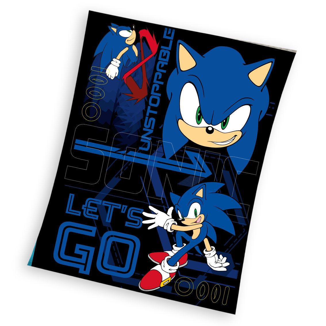 Kinderdecke Sonic Fleecedecke Kuscheldecke 130 x 160 cm