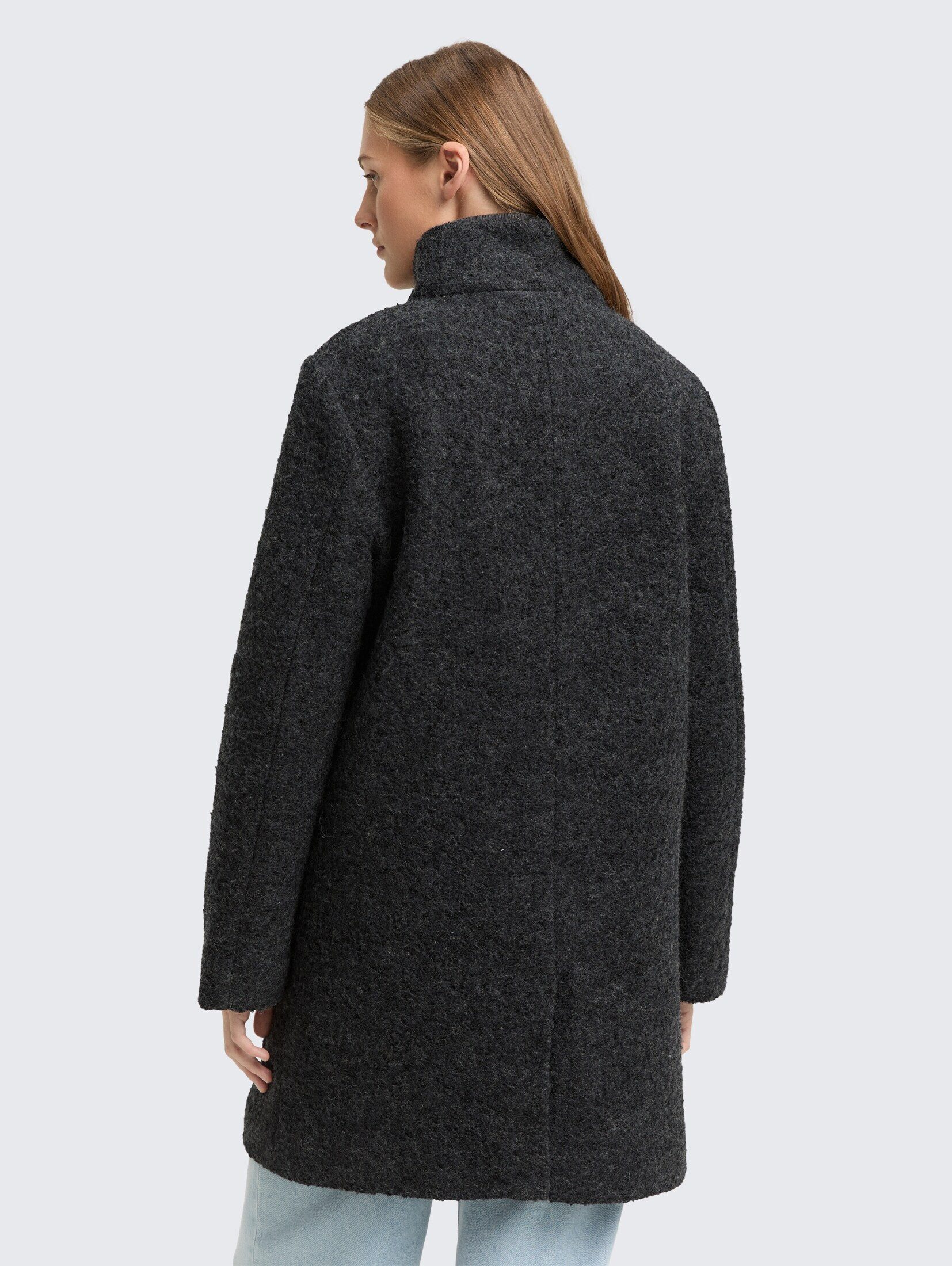 TOM TAILOR Denim Kurzmantel Jacken Bouclé Wollmantel mit Stehkragen