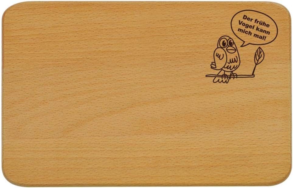 KESPER® Frühstücksbrett Frühstücksbrettchen-Einbrand, Der frühe Vogel, 23 x 15 cm, (1-St)