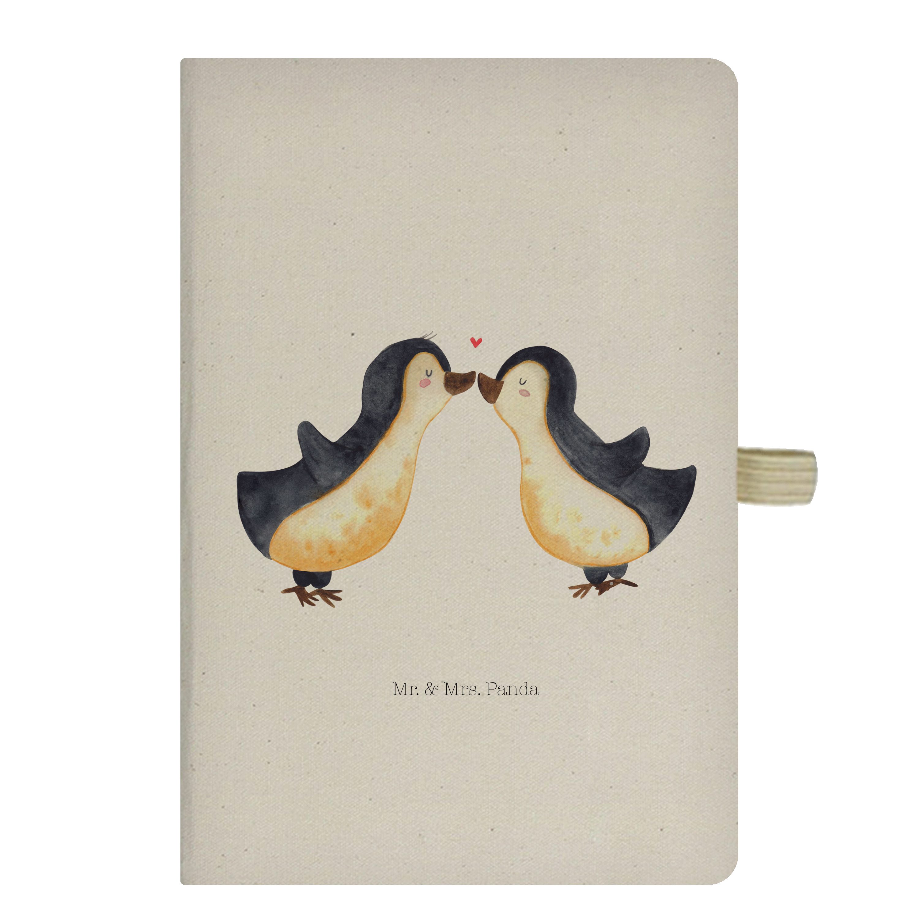 Mr. & Mrs. Panda Notizbuch Pinguin Liebe - Transparent - Geschenk, Notizheft, Adressbuch, Notizb Mr. & Mrs. Panda