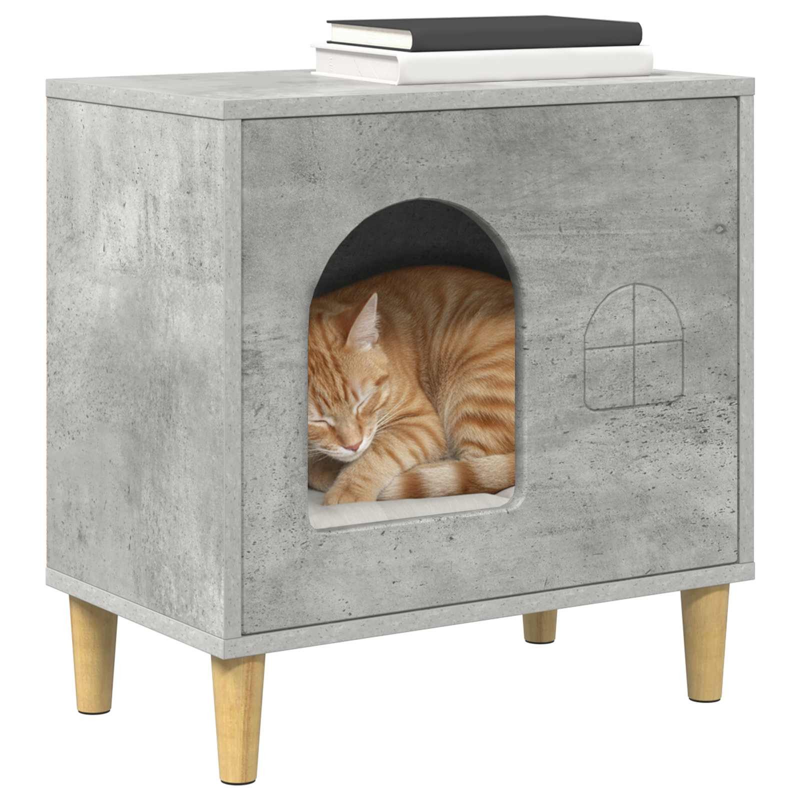 vidaXL Tierkorb 51 x 30 x 52 cm Katzenhaus Beton 51x30x52 cm Spanplatte