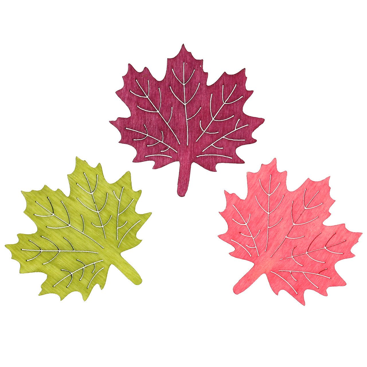 Florists Products Streudeko Ahornblatt Deko Holz bunt 4cm 72 St - Herbst Dekoration, 72 Stück