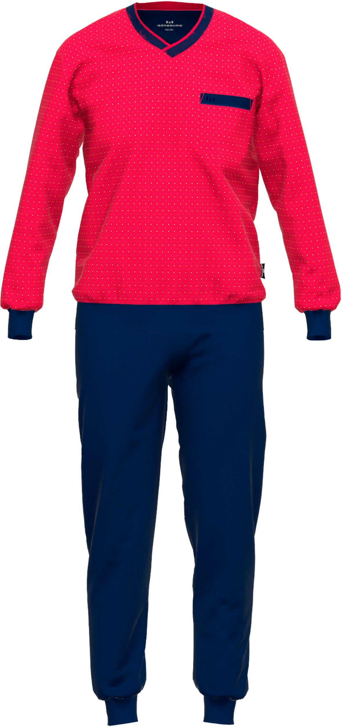 GÖTZBURG Pyjama Manhattan (2 tlg) Langarm, V-Ausschnitt, lange Hose, V-Auss günstig online kaufen