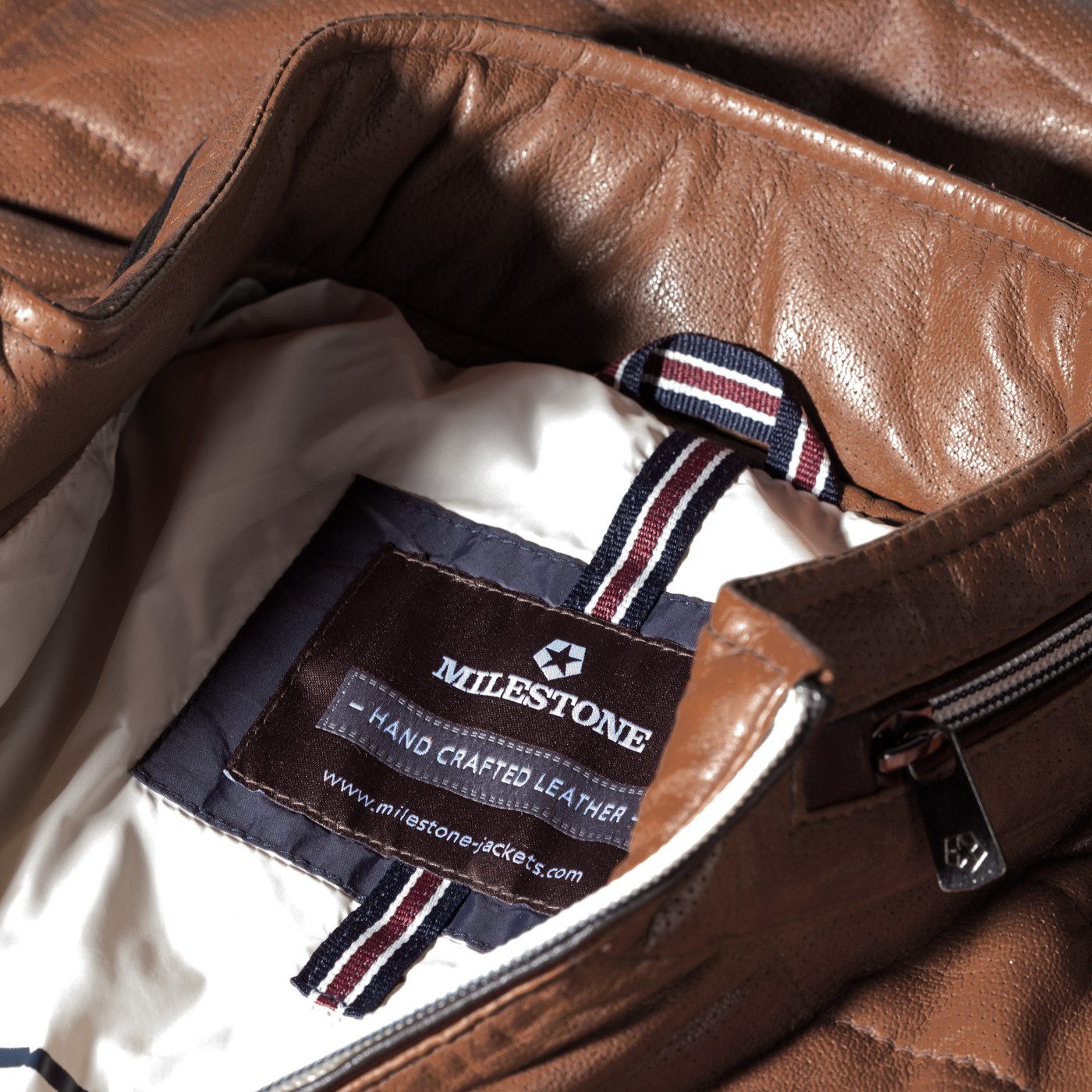 Milestone Lederjacke aus perforiertem Lammleder