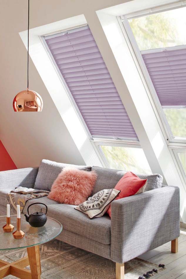 sunlines Dachfensterplissee Classic Style Crepe, Lichtschutz, verspannt, verschraubt, mit Führungsschienen
