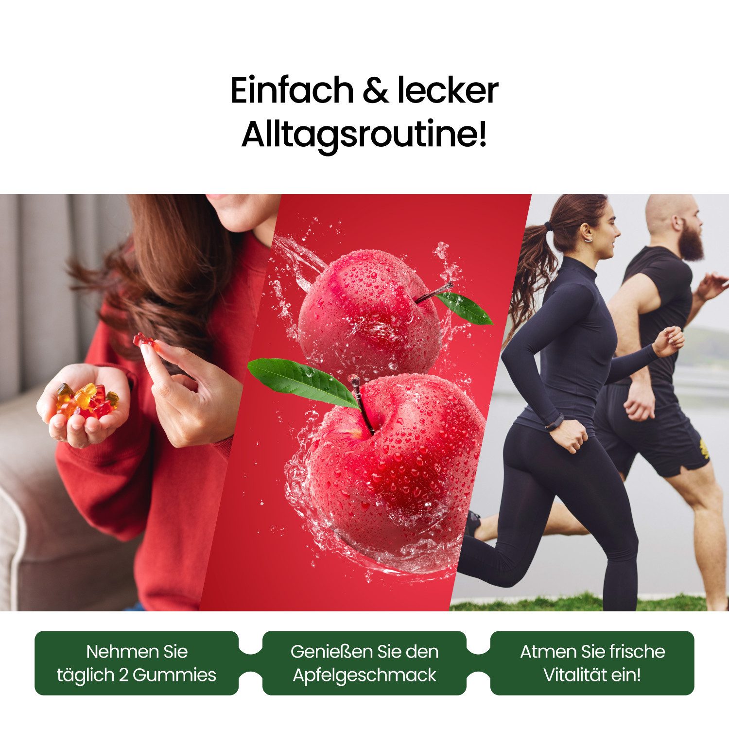 Gummily® Fit Frische Lungen Quercetin & Bromelain Gummibärchen mit Ashwagandha Gummibärchen, 180 g