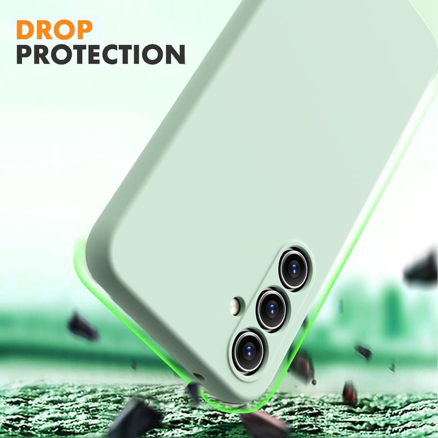CoolGadget Handyhülle Silikon Case für das Samsung Galaxy S24 FE Slim TPU Cover 6,7 Zoll, Weiche Schutz Hülle mit Innen Fleece aus Stoff Handy Tasche – Bild 5 von 5