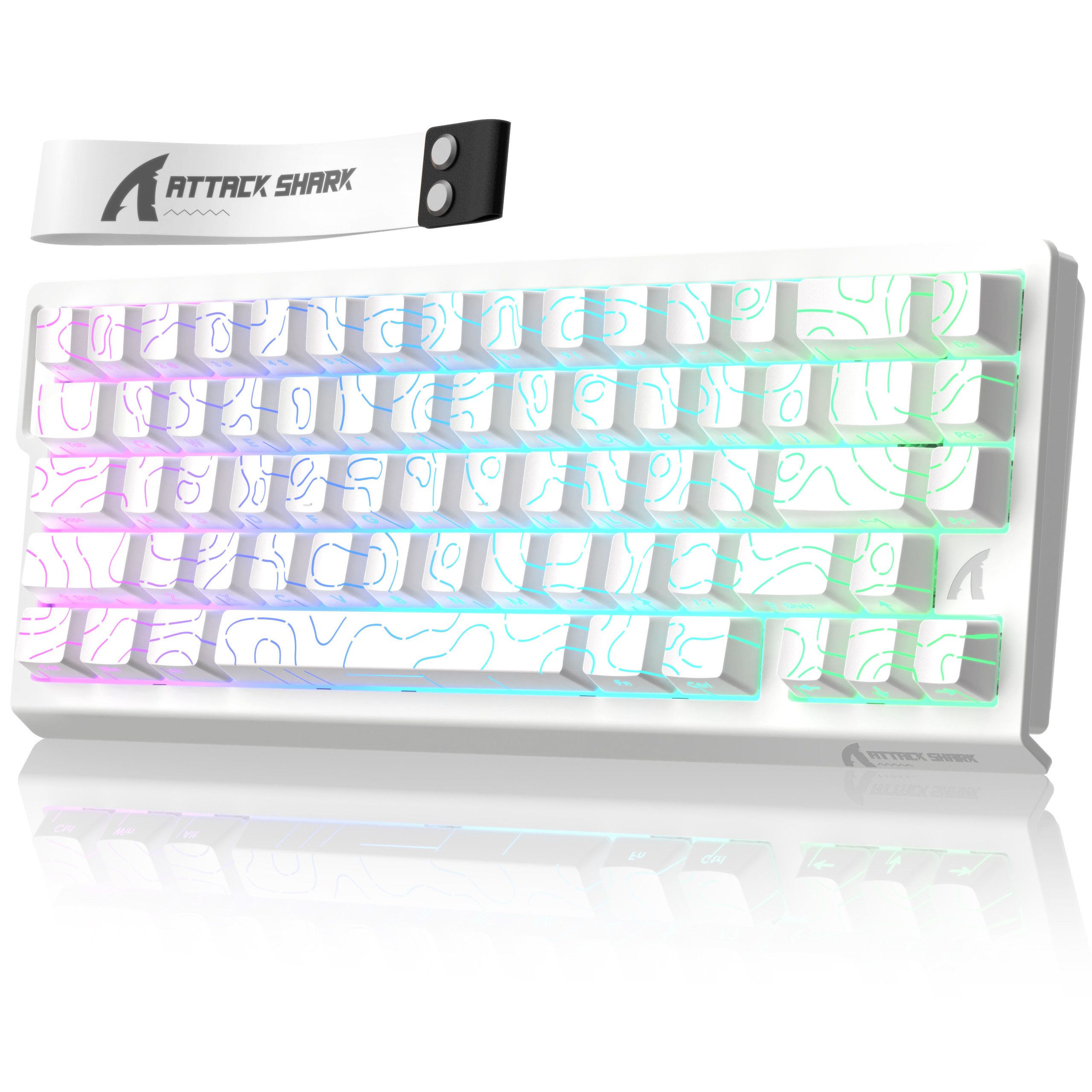 ATTACK SHARK X68 HE 8KHz Rapid Trigger Gaming-Tastatur, 0,01mm,RGB Gaming-Tastatur (Kabelgebunden Hall-Effekt Magnetische Tastatur)