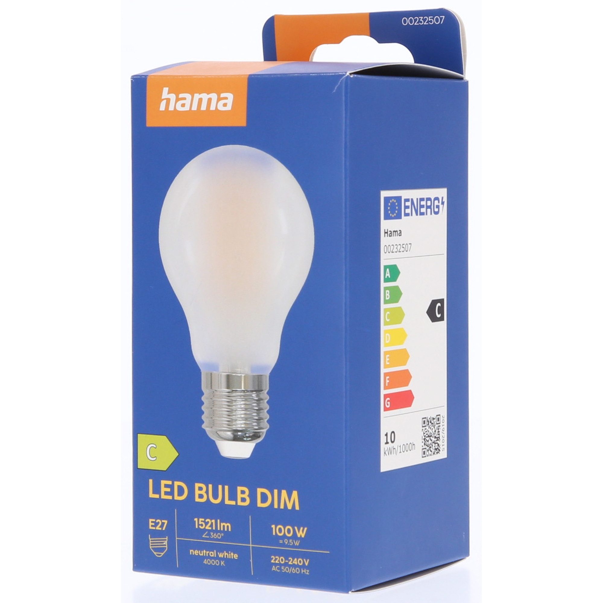 Hama LED-Leuchtmittel 9,5W (100W), E27, 1521lm dimmbar, Neutralweiß, E27, 1 St., Neutralweiß