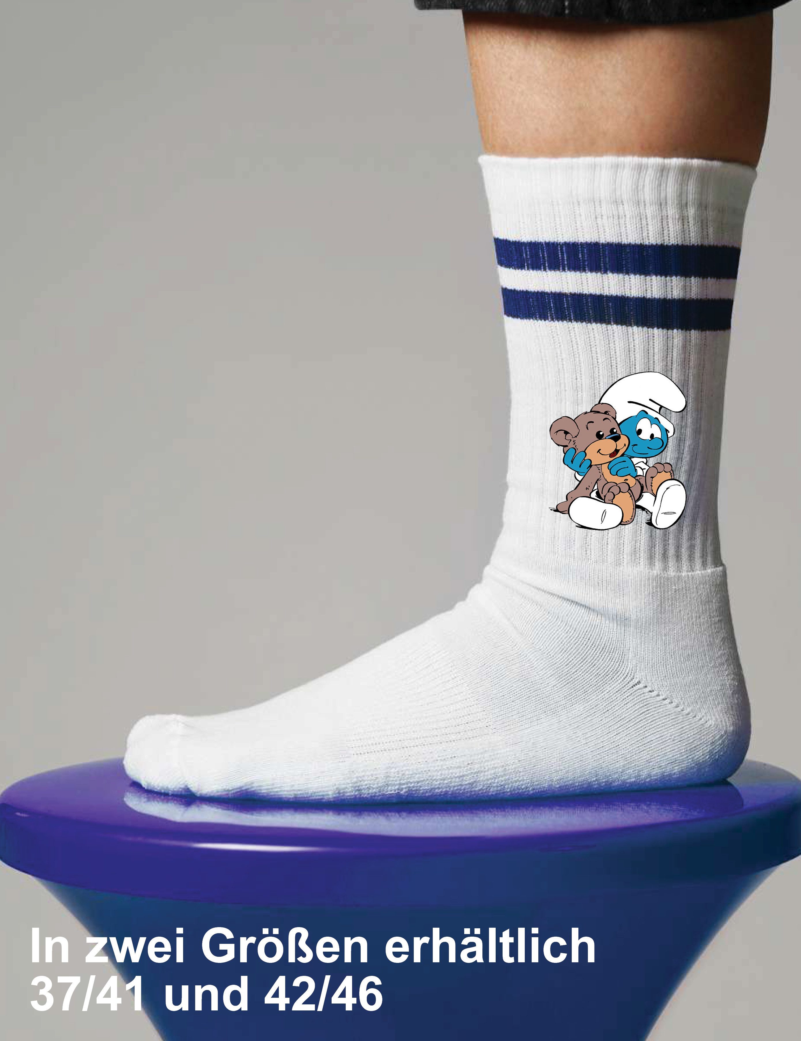 Youth Designz Tennissocken Unisex Socken "Baby Schlumpf" Aufdruck lustig Geschenk Statement mit verstärkter Verse und Zehenbereich