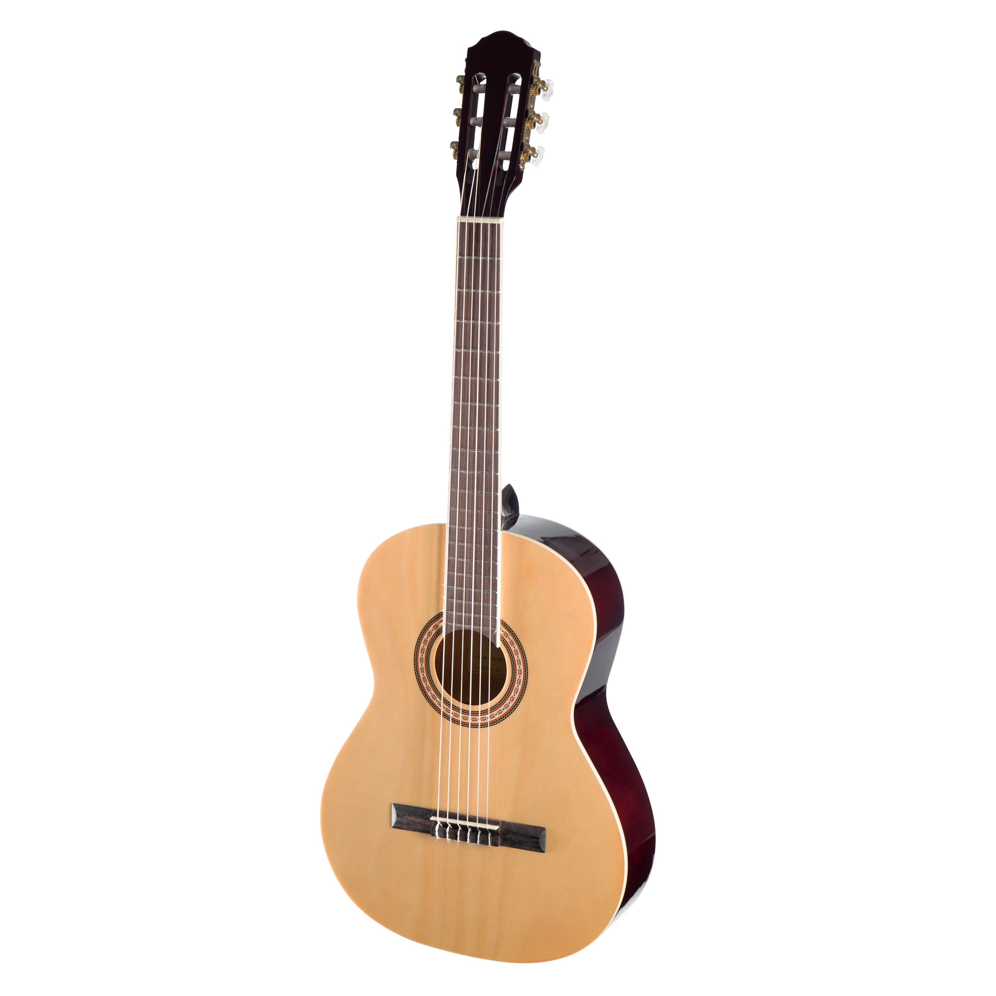 Almeria Konzertgitarre, CG-390 4/4 Konzertgitarre Natural Linde Korpus 650mm Mensur 52mm Sattelbreite, Konzertgitarren, 4/4 Konzertgitarren, CG-390, Konzertgitarre, Linde Korpus