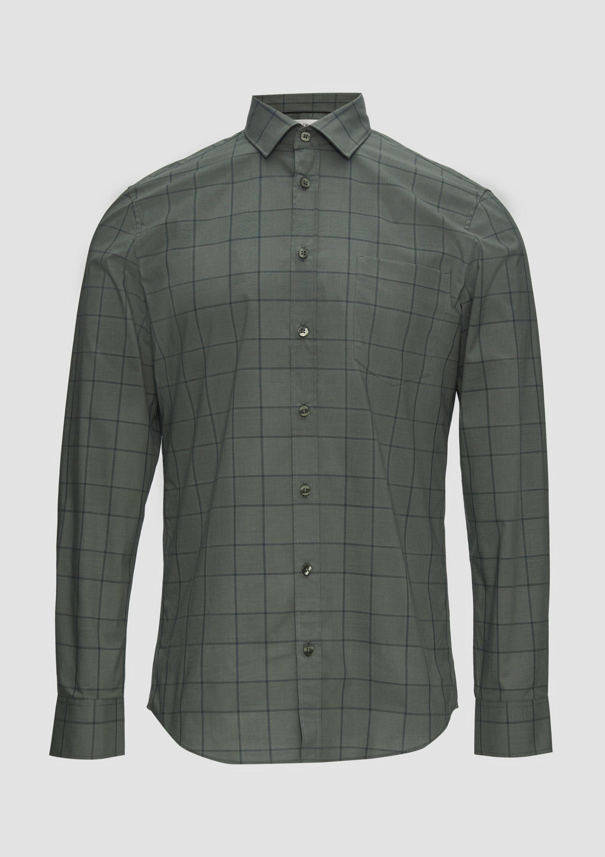 s.Oliver Langarmhemd Hemd Tailored Fit: Kariertes Hemd aus Baumwollstretch