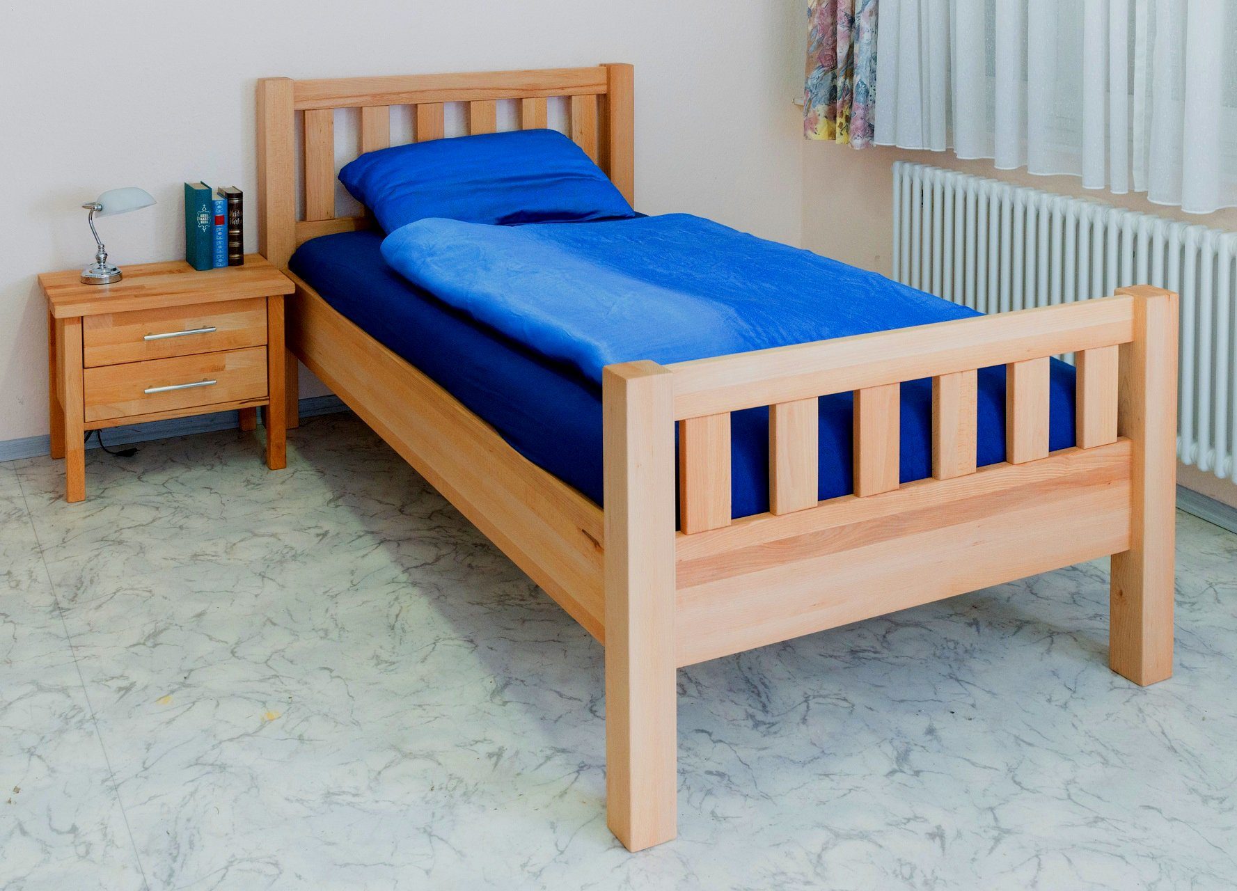 Vaja Möbel Bettgestell Komfortbett Ben Kernbuche geölt 100x200 cm (1-tlg)