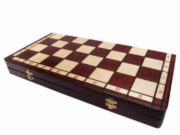Holzprodukte Spiel, Schach Geschnitzt 50 x 50 cm Schachspiel Holz Geschnitzt NEU braun