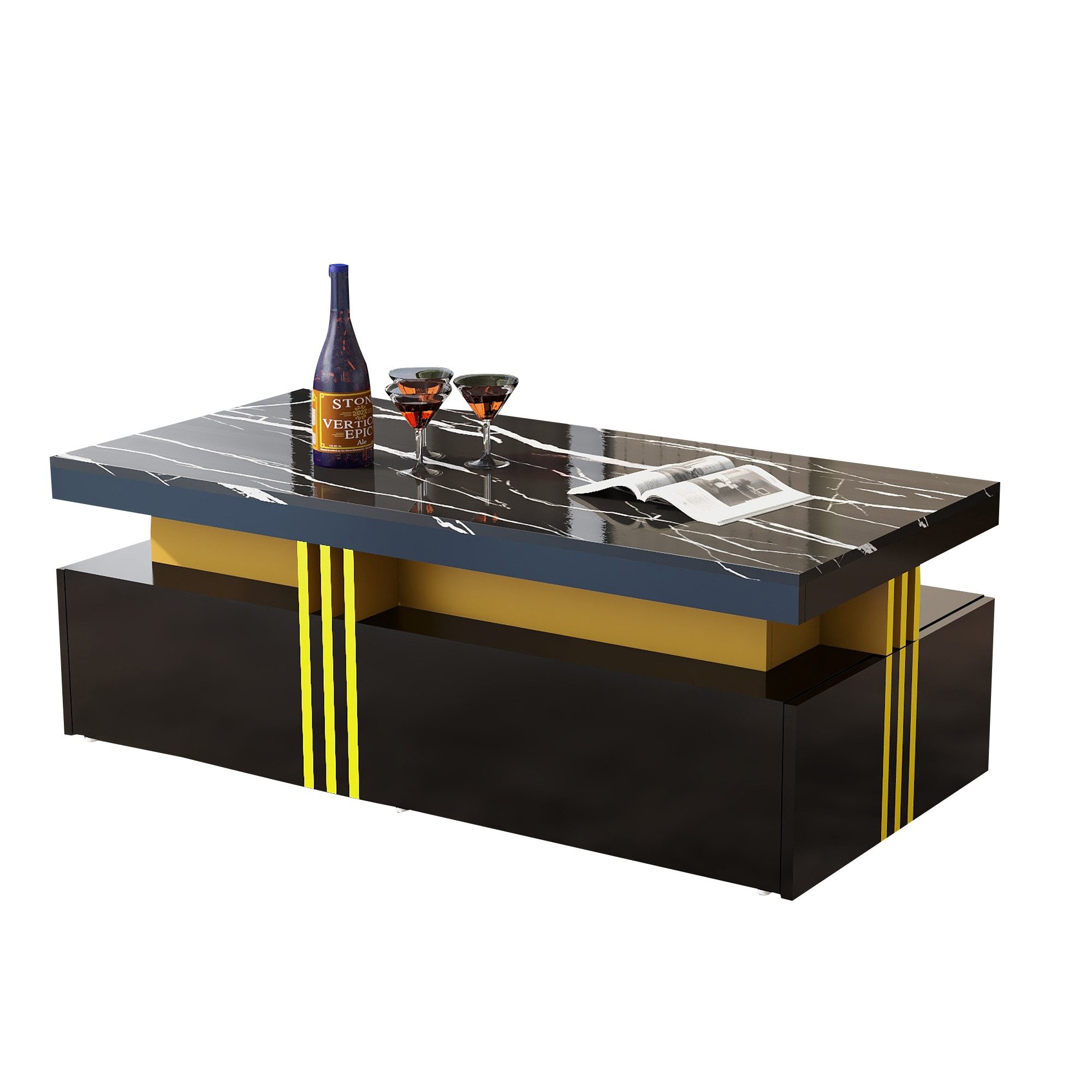 ANYSUN Couchtisch Wohnzimmertisch Hochglanz (Set, 1Tisch), Breite 100 cm