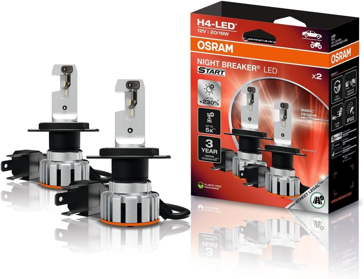 Osram KFZ-Ersatzleuchte H4 NIGHT BREAKER LED 230% StVZO-Konforme LED 2St., Kaltweiß
