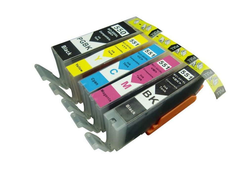 inkpro 5er Set Druckerpatronen kompatibel mit Canon PGI-550 XL & CLI-551 XL, Tintenpatrone (für Pixma IP7240, IP7250, IP5720, IP8750, IX6820, IX6850, MG5450, MG5550, MG5650, MG5655, MG6350, MG6420, MG6450, MG6650, MG7120, MG7150, MG7550, MX725, MX922, MX925, 5-tlg., je eine Patrone Black, Cyan, Magenta, Yellow und Photoblack)