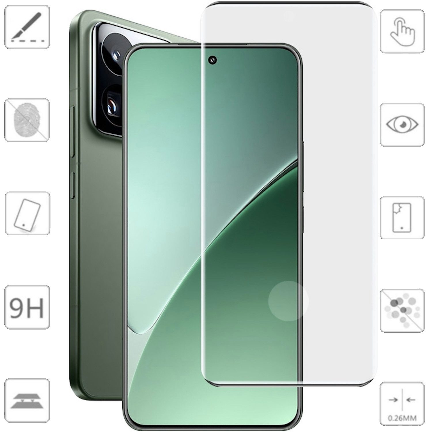 Handyhülle Für Xiaomi 15 Pro / 15 Ultra 1x 4D Full Curved Hart Glas Folie Schutz