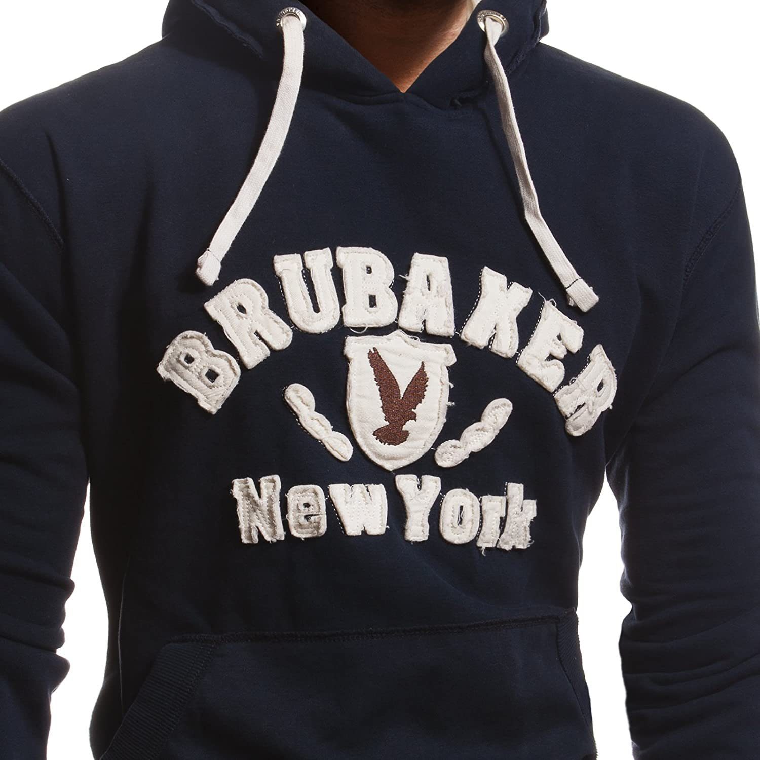 BRUBAKER Kapuzensweatshirt Herren Sweatshirt mit Kapuze - New York Eagle (1-tlg) Sweater mit Kängurutasche und Adler Logo