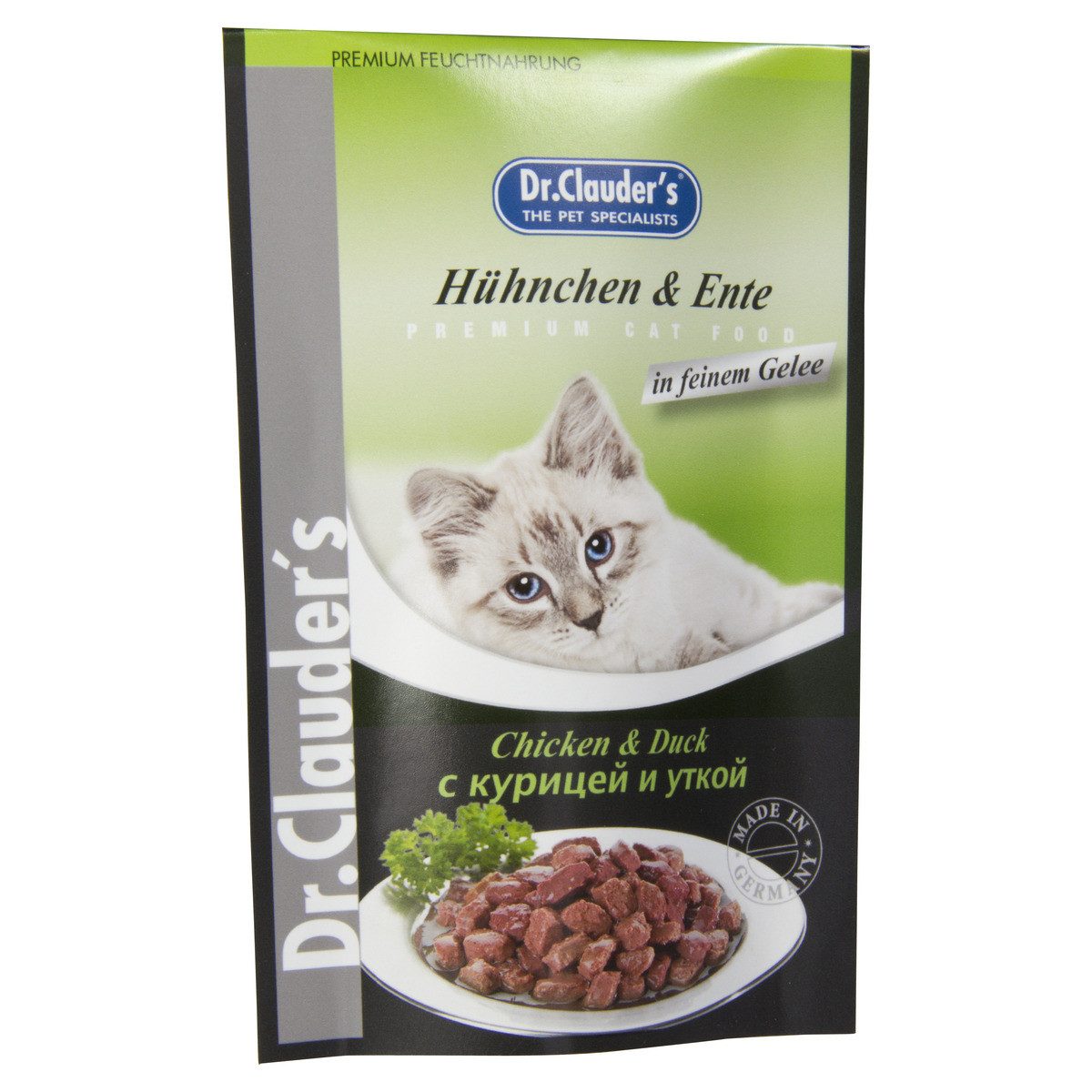 Dr. Clauder's Hühnchen & Ente in Gelee 100 g - 20 Stück, Nassfutter für: Katze
