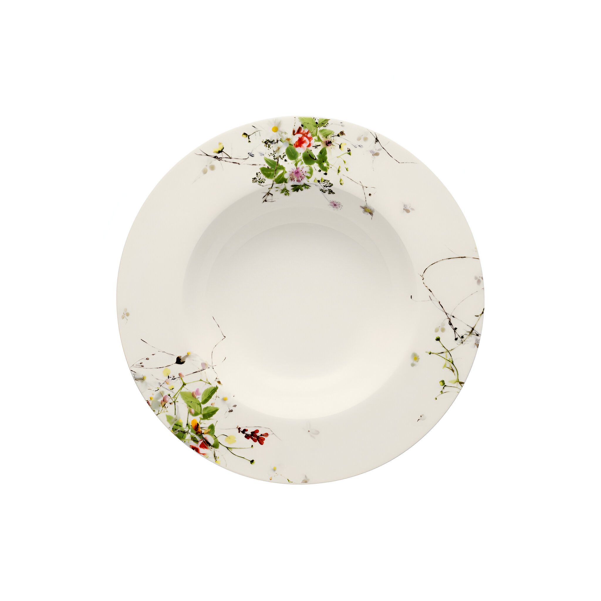 Rosenthal Suppenteller Suppenteller 23 cm Fahne - BRILLANCE FLEURS SAUVAGES, Lebensmittelkontaktsicher + Mikrowellengeeignet + Spülmaschinenfest