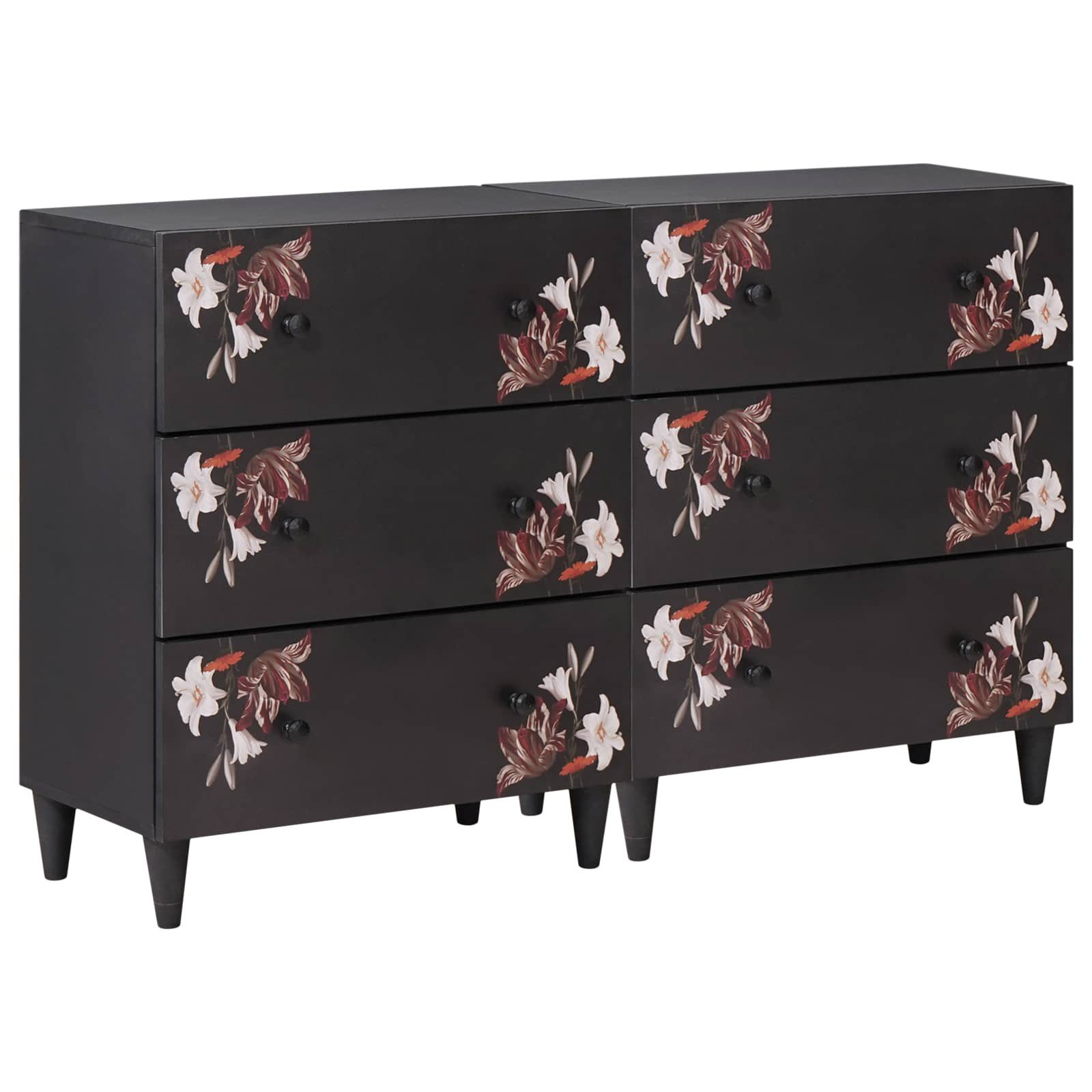 vidaXL Schranksystem Stauraumschränke 2 Stk. 120 x 33 x 75 cm Massivholz (2-St)