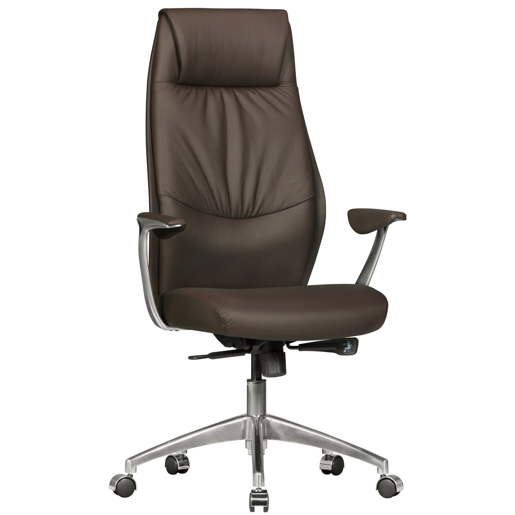 FINEBUY Chefsessel SuVa1070_1 (Echtleder Braun Schreibtischstuhl günstig online kaufen