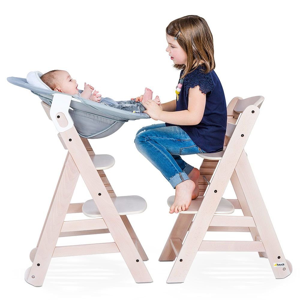 Aufsatz Tisch Hochstuhl Geburt, Babystuhl 5 (Set, Neugeborene, Plus St), ab Beta Newborn Sitzauflage, - Whitewashed Holz für Hauck Set