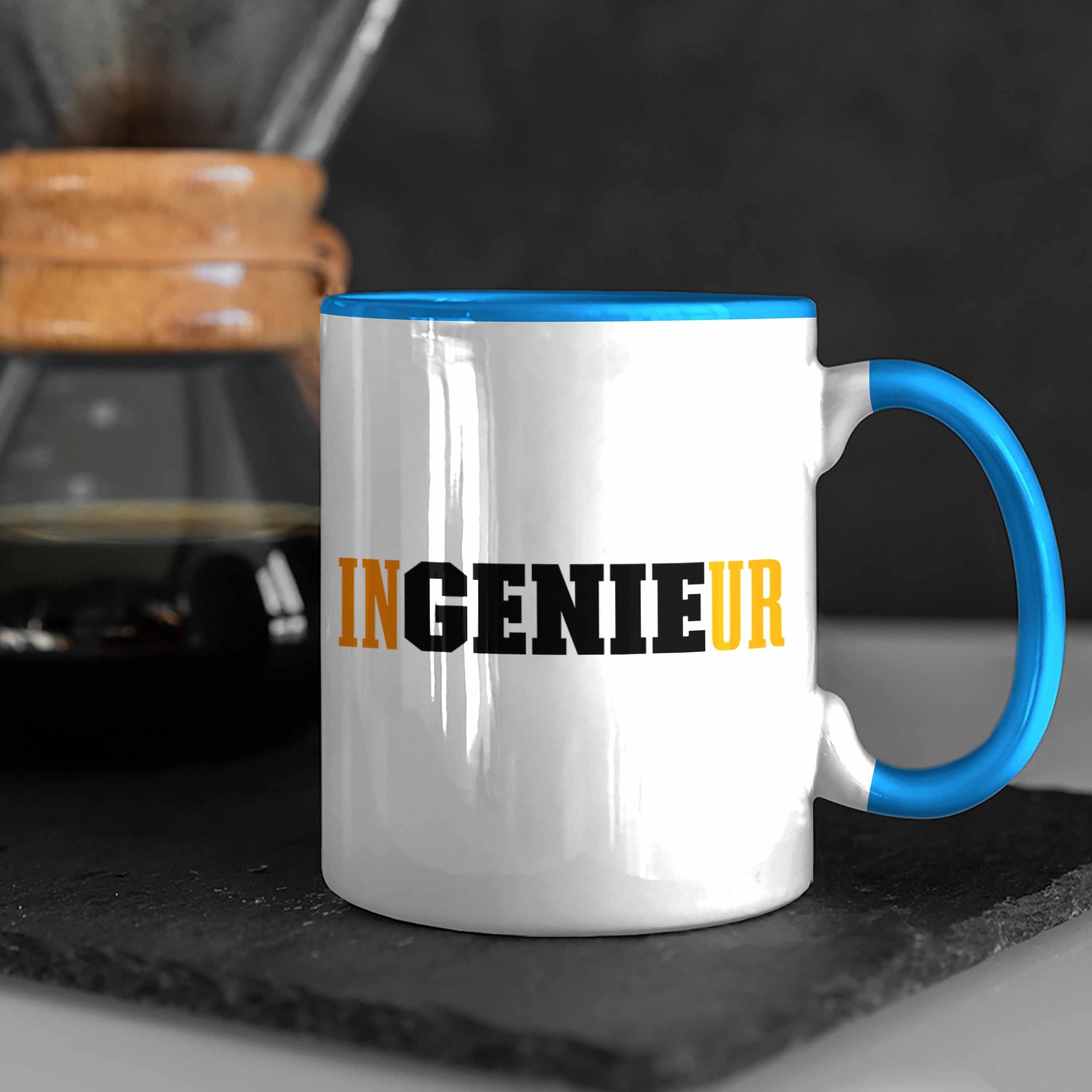 Geschenkidee Geschenk Tasse Blau Kaffeetasse Tasse Trendation Gadget - Trendation Ingeneur Ingenieur
