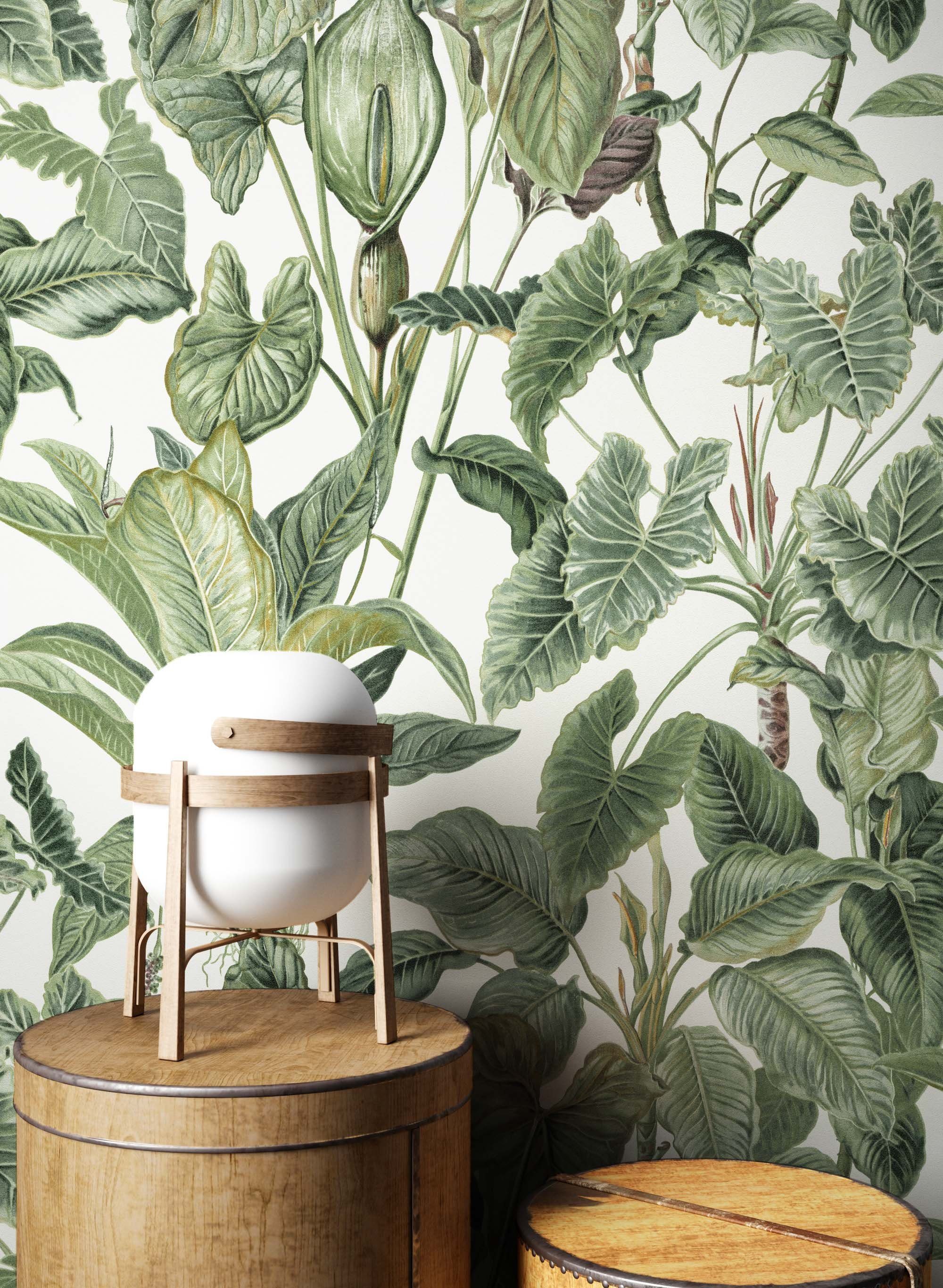 Newroom Vliestapete, Blumentapete Grün Weiß Wallpaper günstig online kaufen