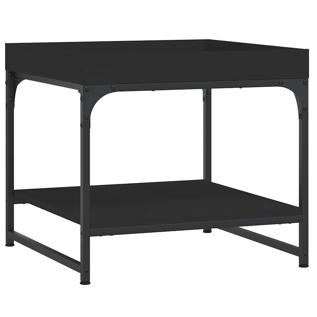 vidaXL Couchtisch Couchtisch Schwarz 49,5x49,5x45 cm Holzwerkstoff (1-St)