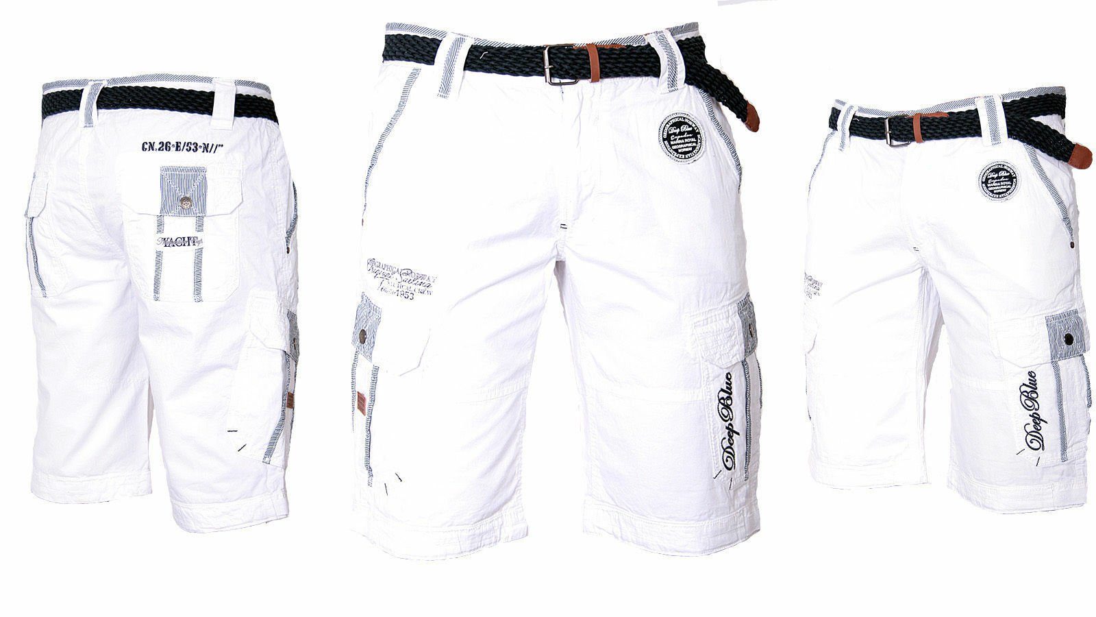Geographical Norway Shorts Herren Cargo Shorts Kurze Hose Short Bermuda Knielang Sommer + Gürtel – Bild 2 von 5